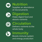 Vibrant Health daily greens superfood capsules for digestive health support and natural energy.