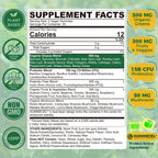 Neviss 38-in-1 super greens gummies featuring probiotics and chlorella ingredients