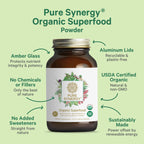 The Synergy Company green superfood powder 12.5 ounce dietary supplement bottle