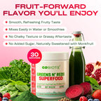 GoBiotix premium super greens with spirulina chlorella moringa and beetroot blend