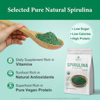Veloto Spirulina Powder next to a fresh green wellness smoothie