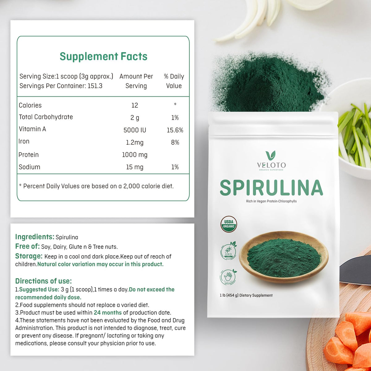 Veloto plant based superfood powder mixed into a healthy morning juice