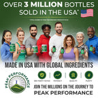 Peak Performance Superfood Powder scoop showing the fine green juice extract texture