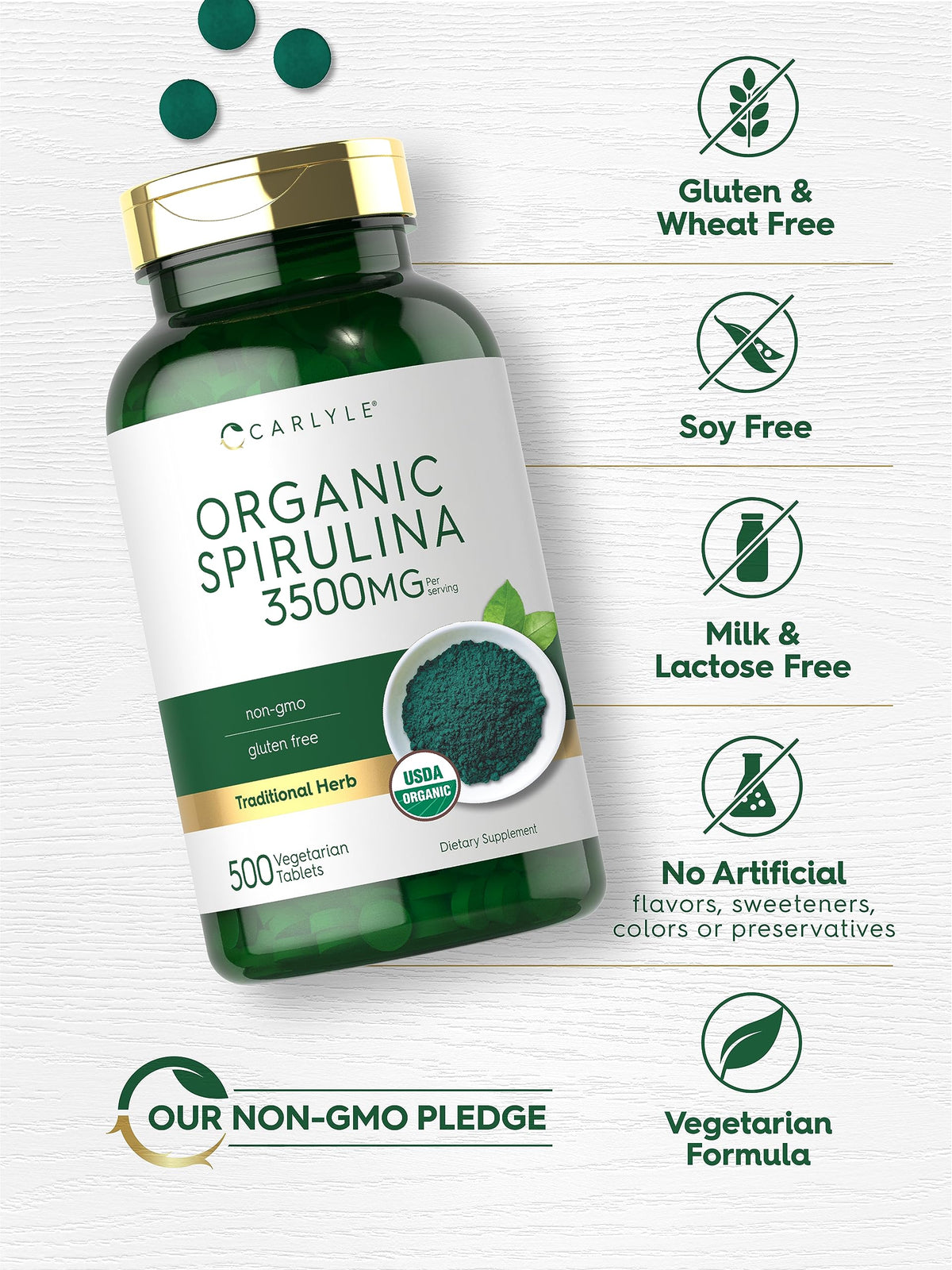 Authentic imported Carlyle spirulina superfood supplement for daily energy