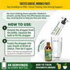 Rejuvica Health VitaLiver liquid herbal tincture being dispensed with the dropper.