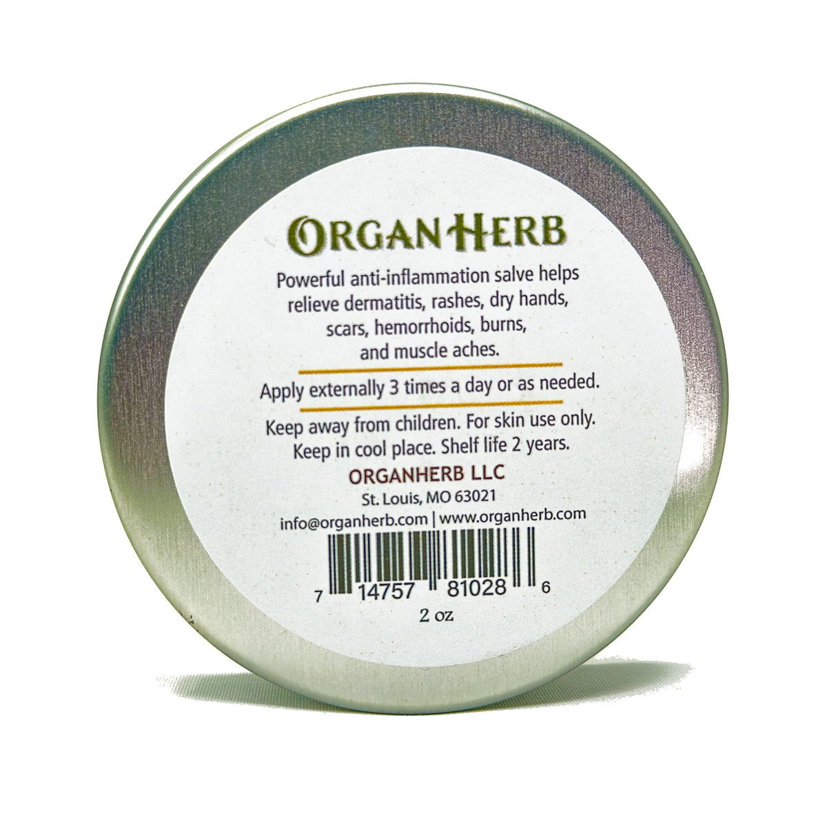OrganHerb USA imported botanical skin moisturizer tin for intensive skin repair and hydration