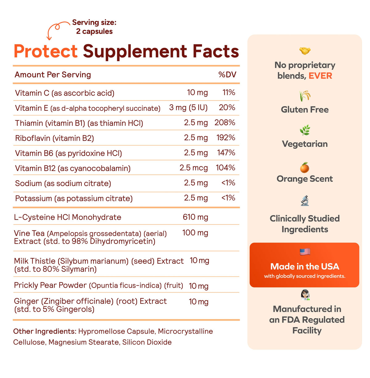Close up view of Cheers Protect 60 capsules bottle focusing on imported USA product quality.