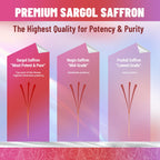 Close up shot of Vyxion Saffron 18in1 premium packaging highlighting nutritional supplement facts panel