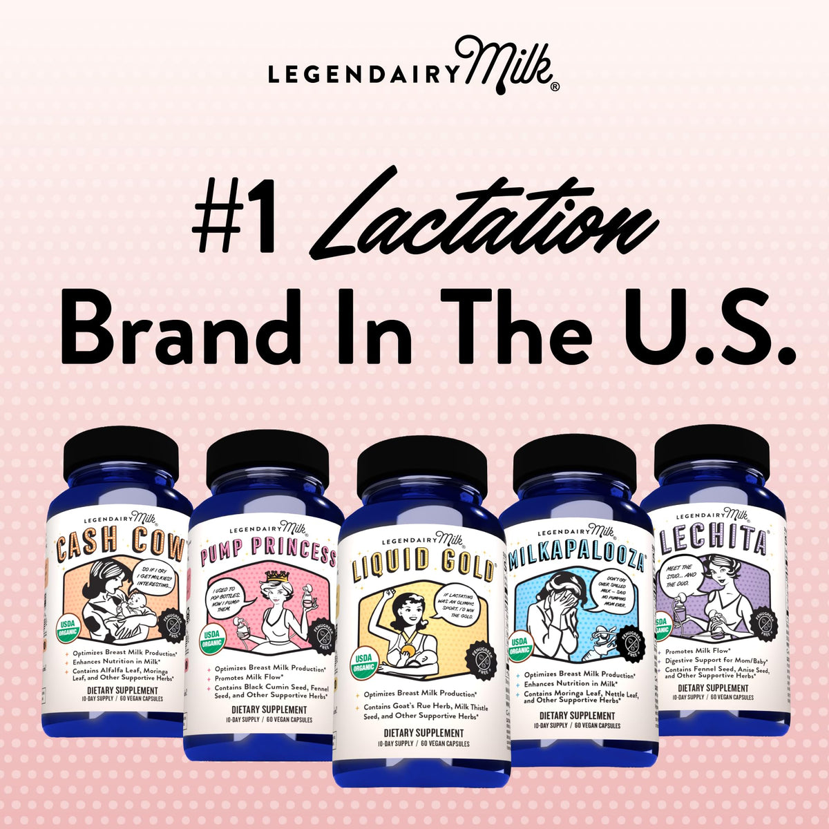 Legendairy Milk Liquid Gold organic lactation supplement capsules