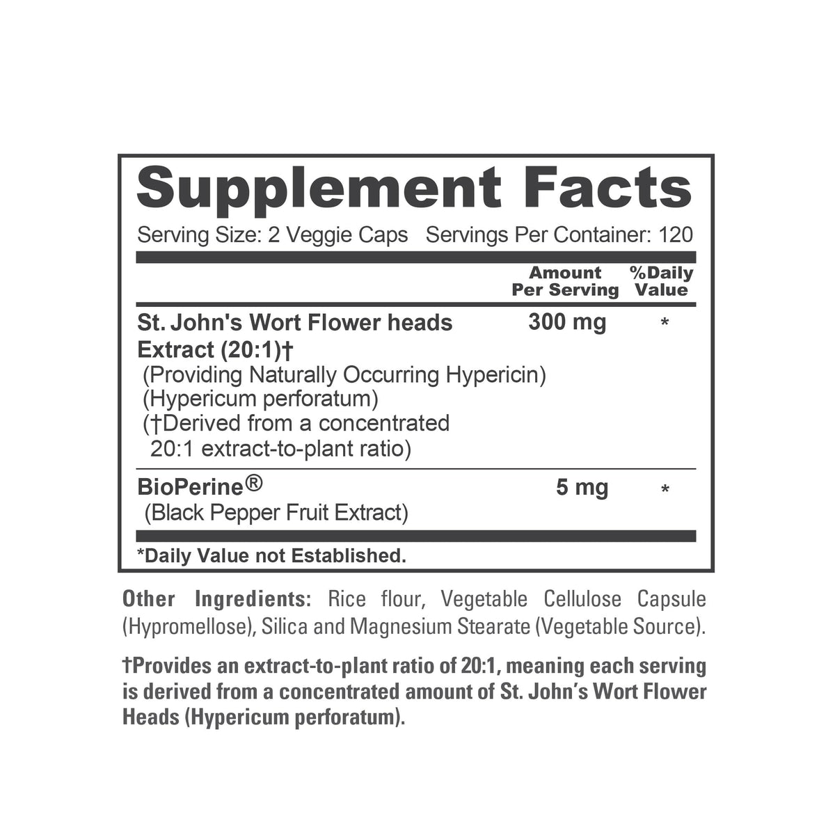 NusaPure St John's Wort 6,000mg equivalent capsules with BioPerine for enhanced absorption