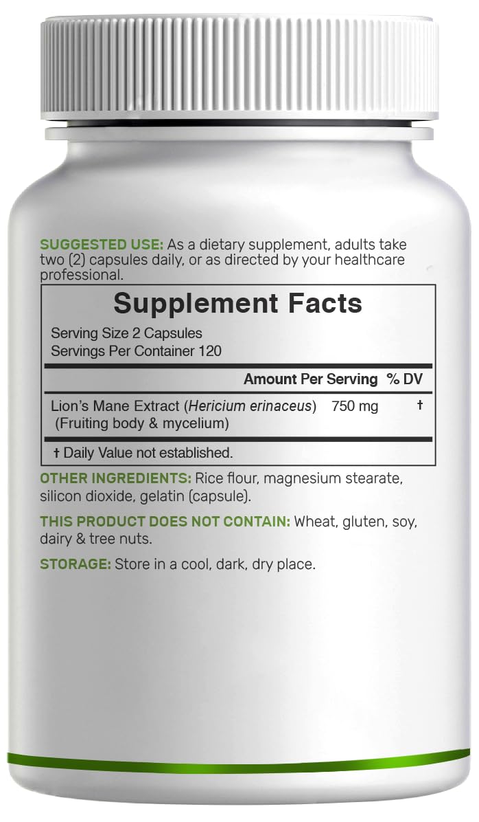 High strength non GMO dietary supplement bottle for premium cognitive health and focus support