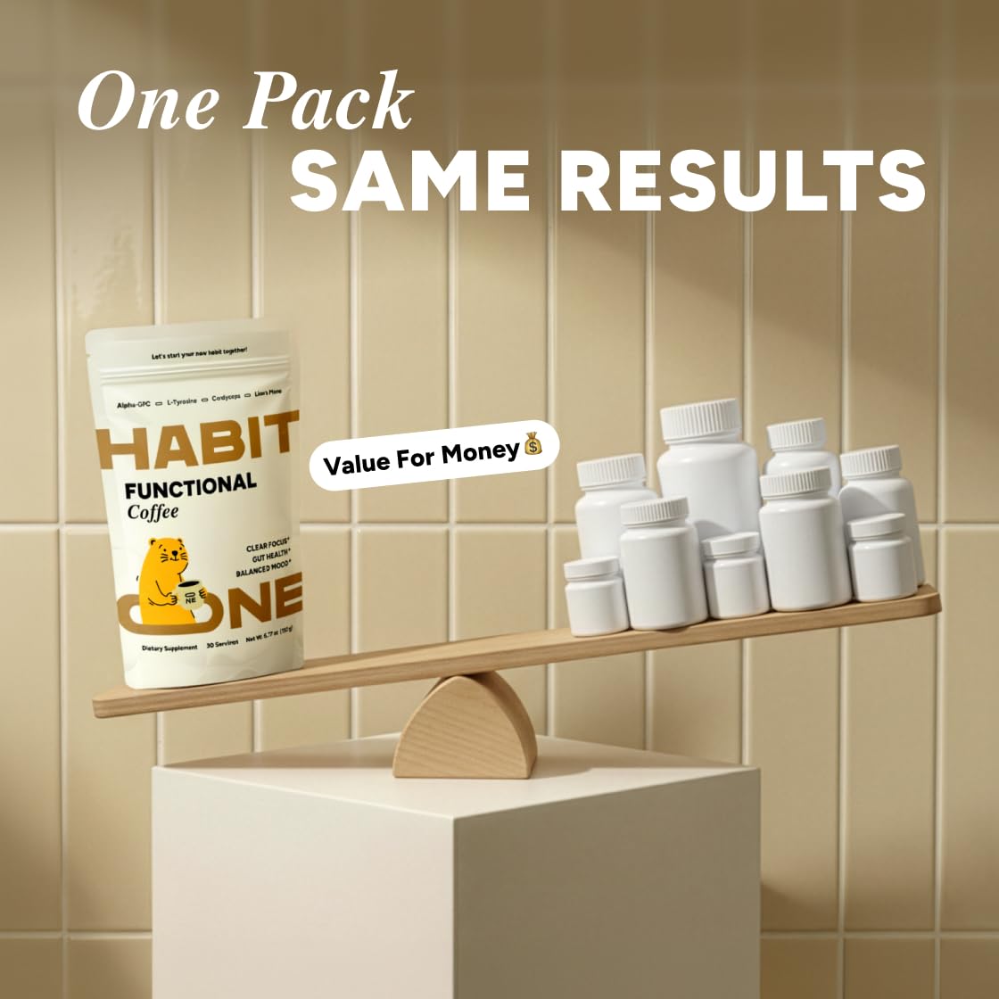 Habit One USA imported premium instant functional coffee bag