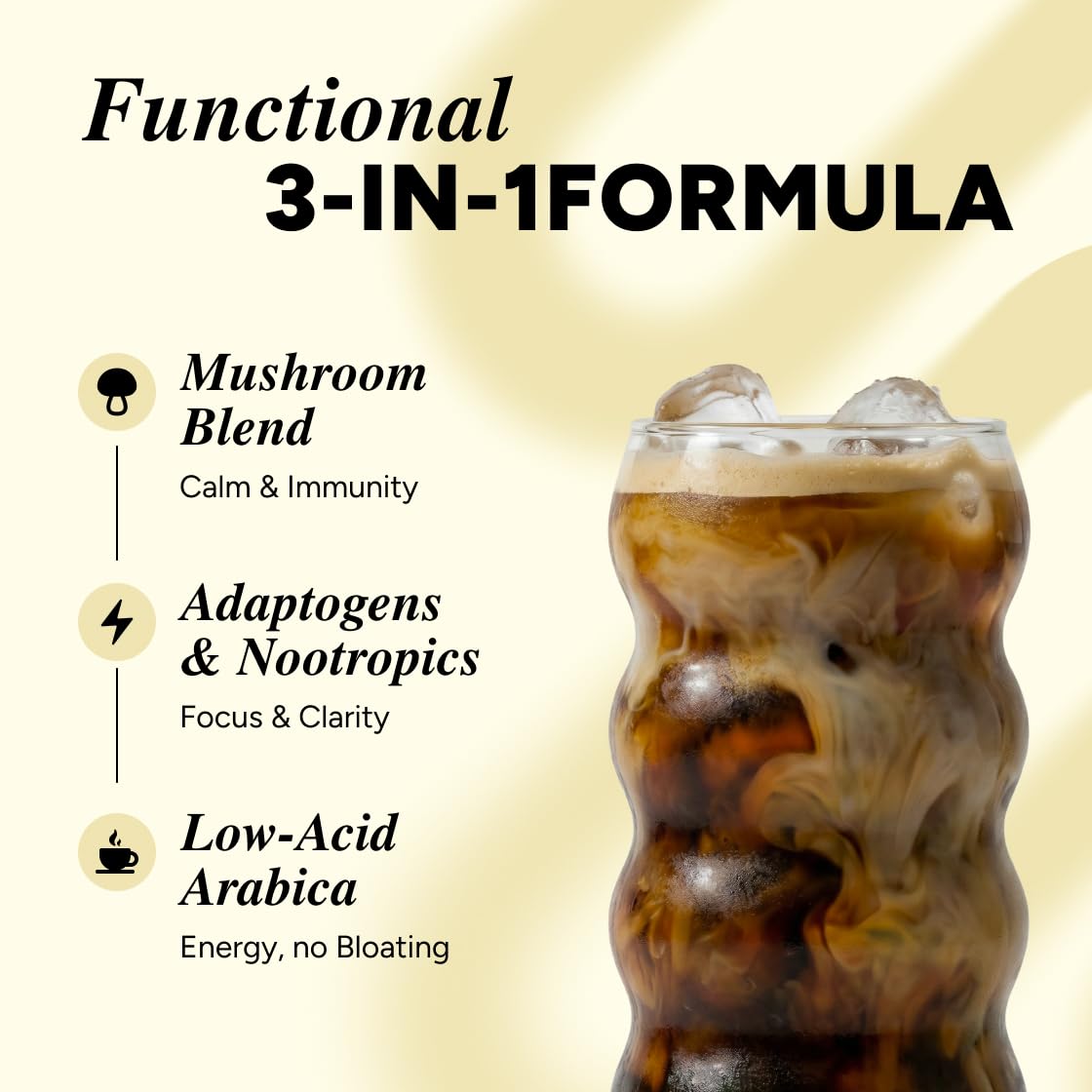 Habit One clean energy coffee alternative prepared in a cup