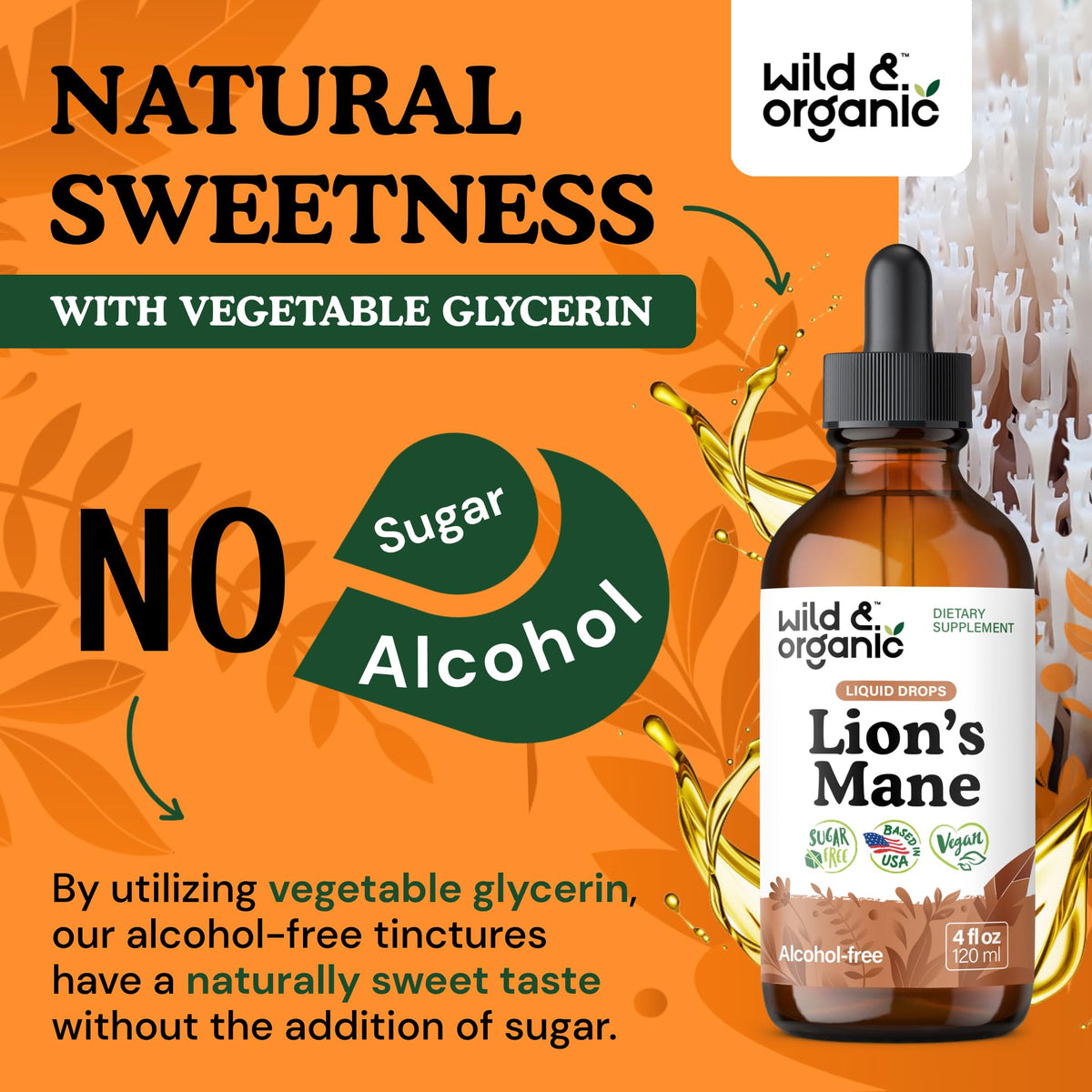 Close up of the sanitary dropper top for Wild And Organic natural mushroom extract drops