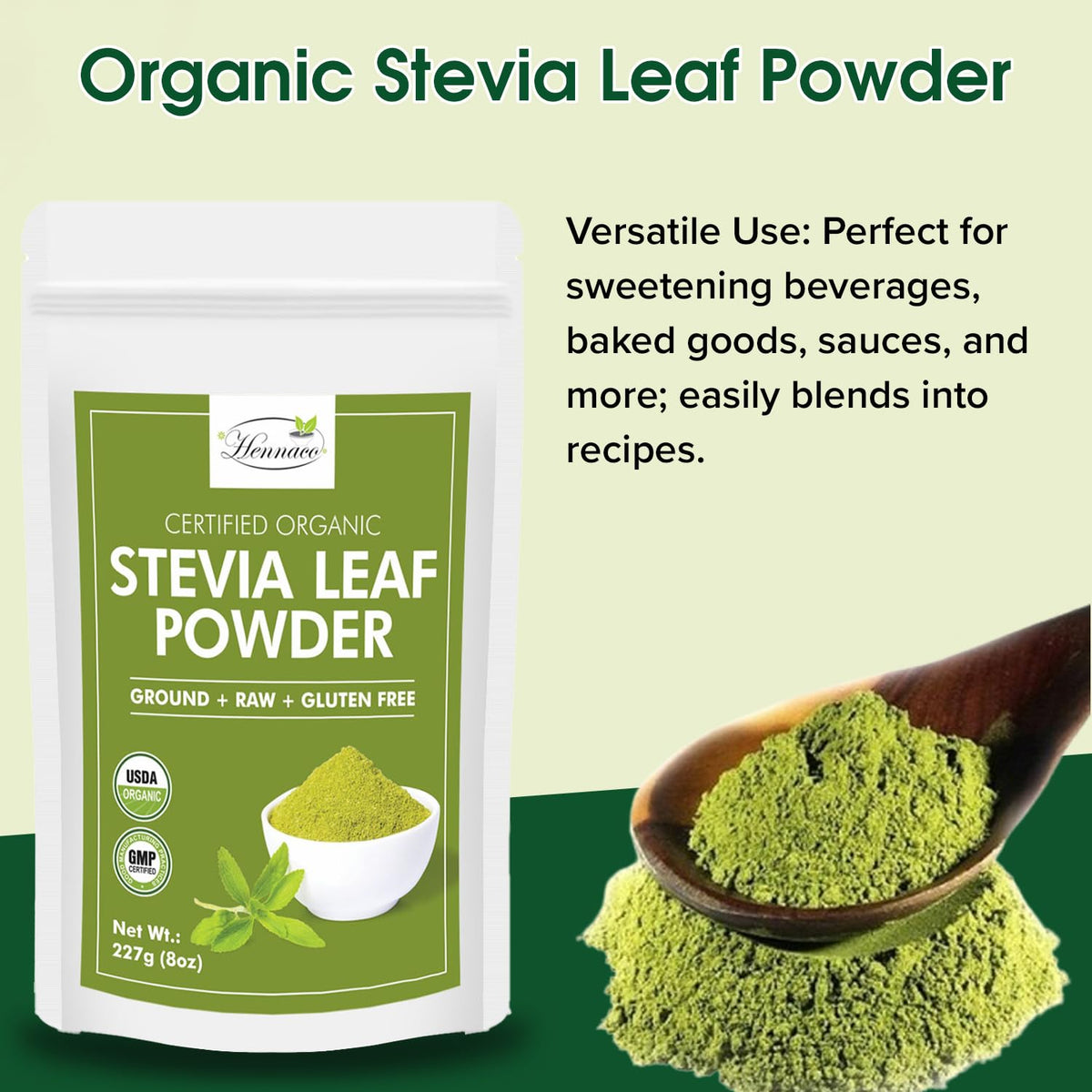 Authentic USA imported Hennaco stevia rebaudiana powder for keto and diabetic diets