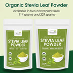 Hennaco organic unrefined green stevia powder highlighted on a clean background