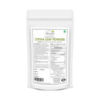 Nutritional facts panel and product description on the back of Hennaco stevia pouch
