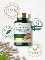 Top view of the packaging for Carlyle Turkey Tail Mushroom 200 quick-release capsules