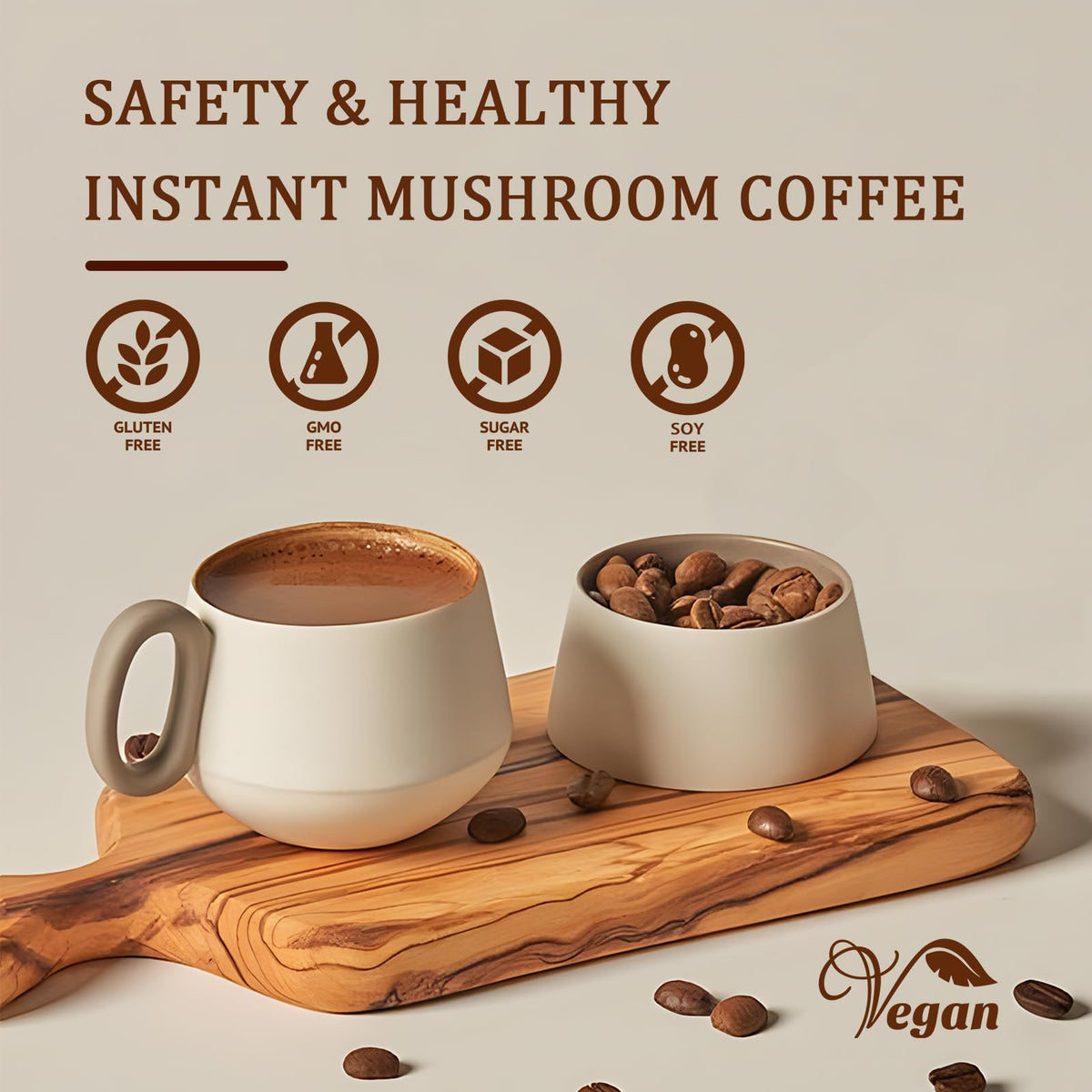 Authentic USA imported TAOTERS wellness coffee supplement scoop size demonstration