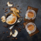 Authentic USA imported mushroom coffee packaging showcasing focus and clarity health benefits