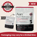 Auri premium mushroom gummies with Alpha GPC and Lions Mane for mental clarity