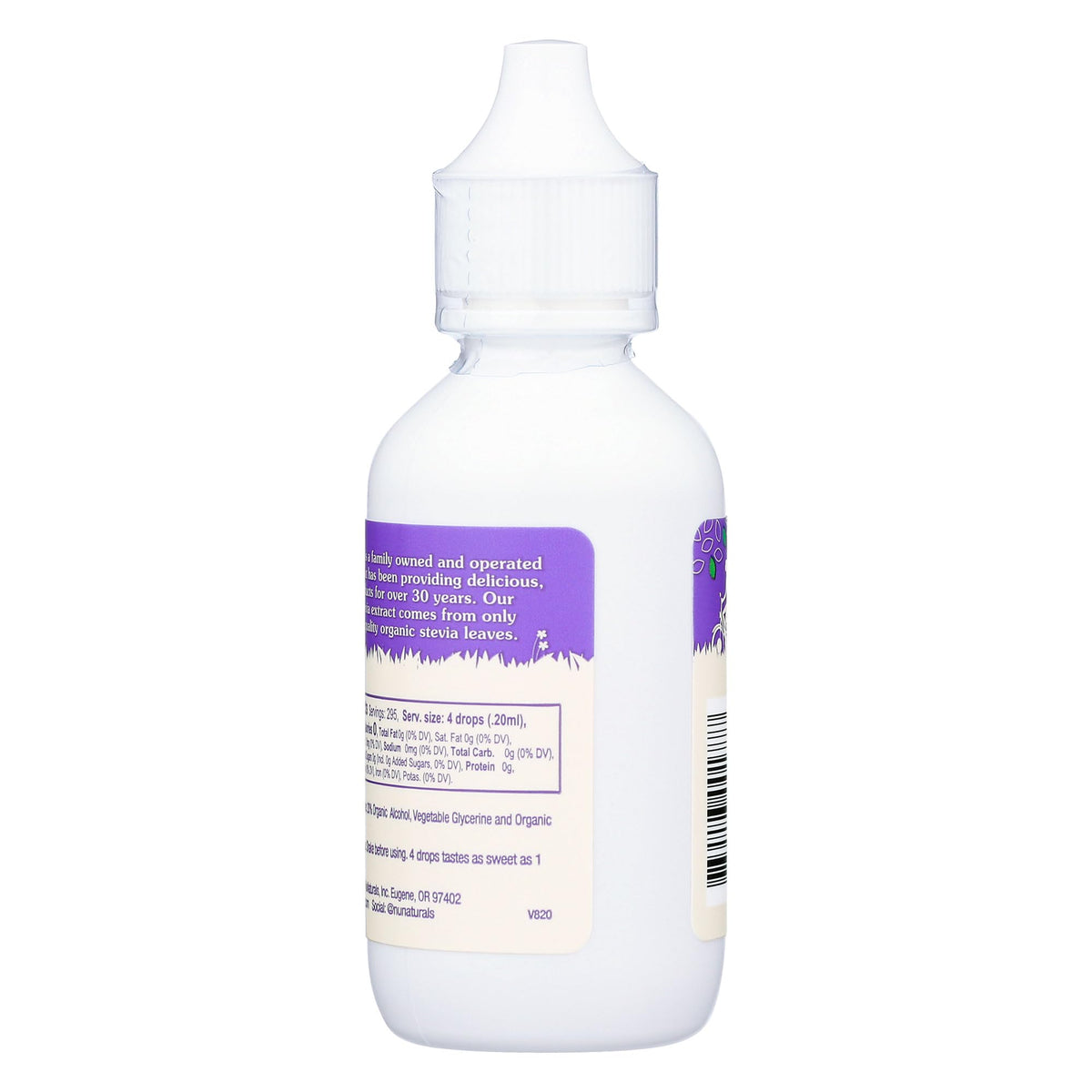 NuNaturals keto friendly clear extract stevia drops packaging