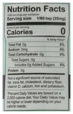 SweetLeaf Organic Stevia twenty-five gram shaker jar nutrition facts panel view