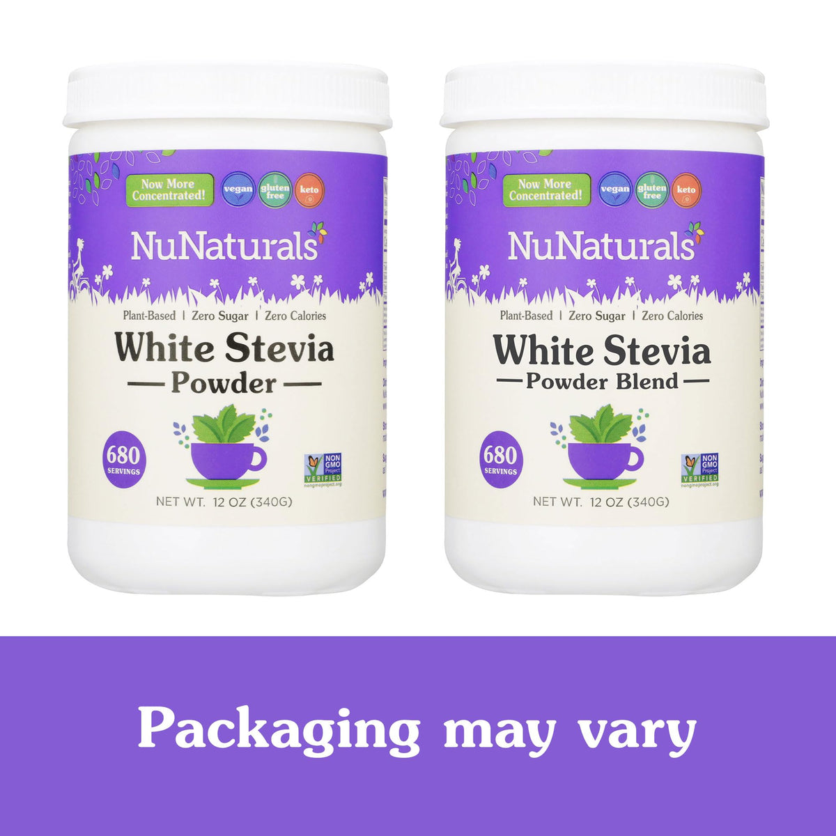 NuNaturals gluten free and vegan friendly natural herbal sweetener packaging