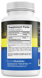 Close up of Herbal Nutrition Tribulus Terrestris 45% saponins label