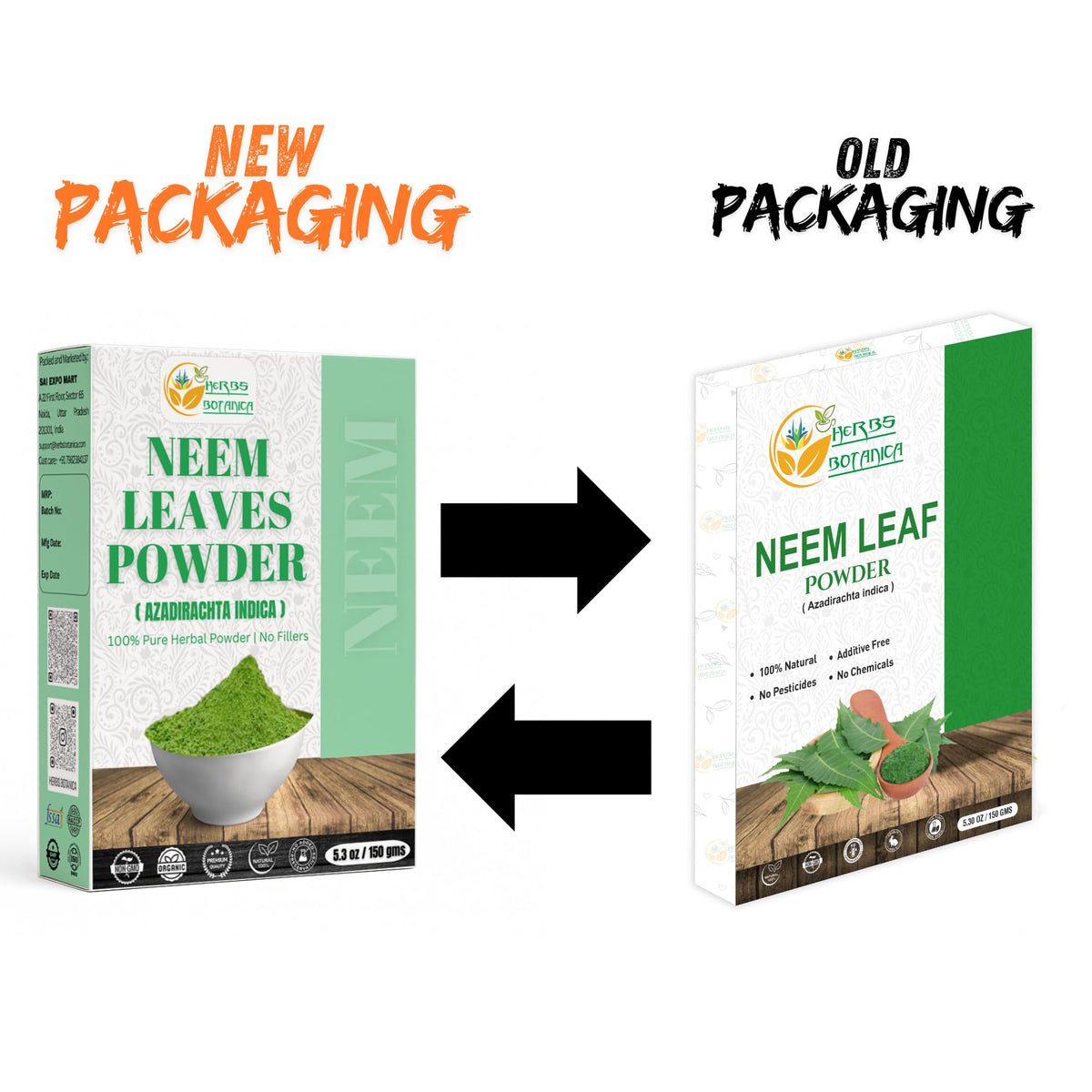 Herbs Botanica Neem Powder natural leaf texture