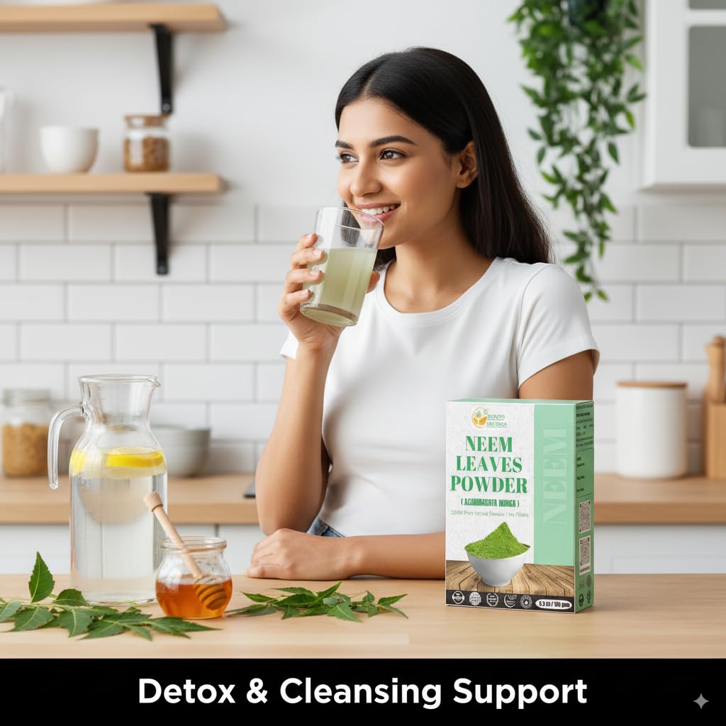 Herbs Botanica Neem Powder fine texture closeup