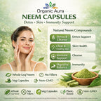 Organic Aura Neem Capsules antioxidant and antibacterial supplement