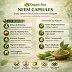 Organic Aura Neem Capsules premium quality packaging