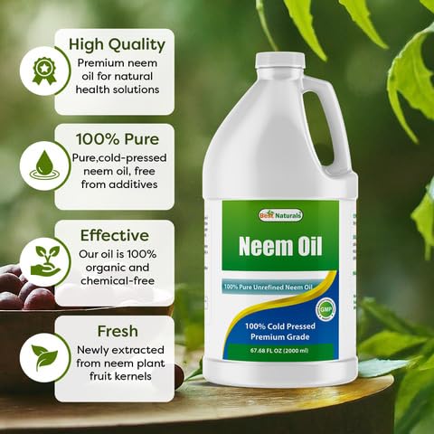 Best Naturals neem oil 68 fluid ounces bulk size