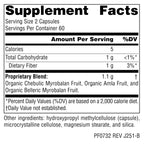 Planetary Herbals Triphala Gold supplement facts and organic ingredients label