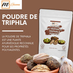 Back label of mGanna triphala powder with clean directions for use