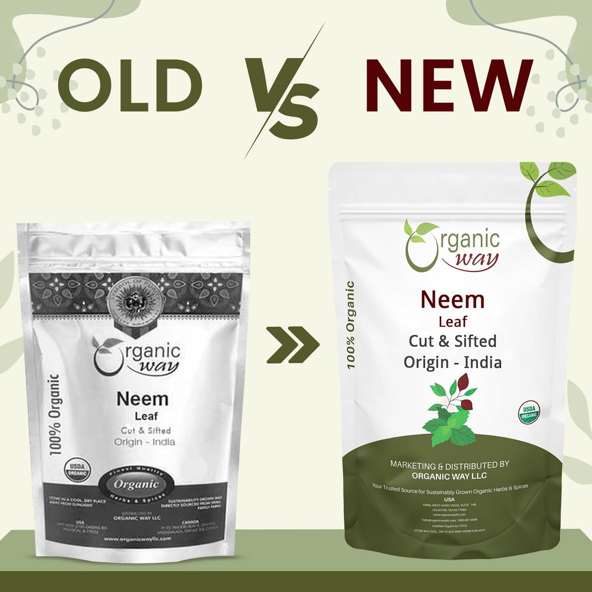 Organic Way USDA Organic Neem Leaf Resealable Pouch Closeup