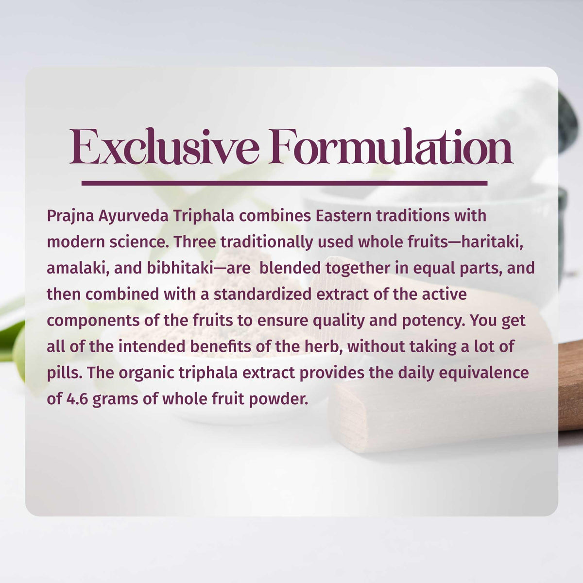 Healthy Directions Triphala capsules bottle alongside natural herbal accents