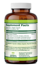 Herbal Secrets Triphala supplement supplement facts and ingredient label details