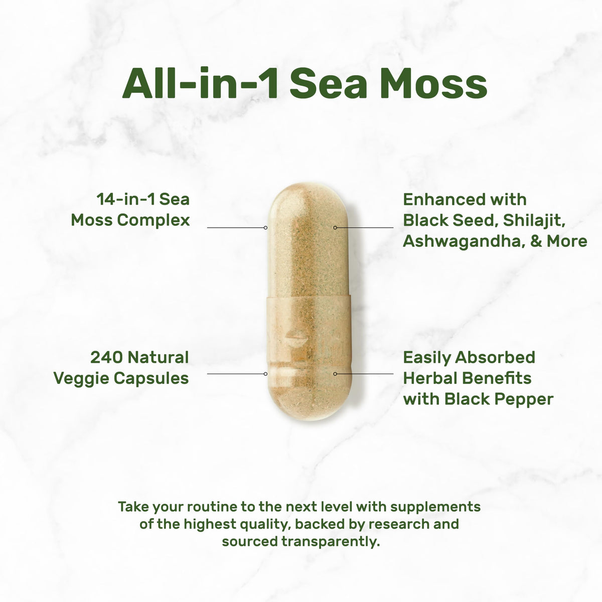 Deal Supplement Irish Sea Moss superfood complex bottle side view