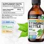 Side angle of Bio Krauter Urtica Dioica extract highlighting the vegan product certification