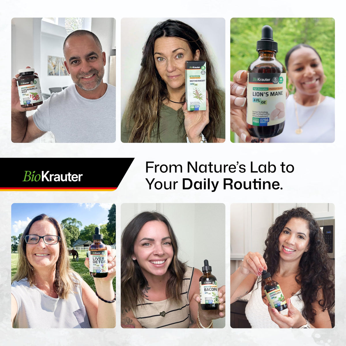Back label of Bio Krauter Stinging Nettle Tincture displaying supplement facts and ingredients