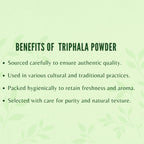 Natural vegan non GMO Triphala churna powder by Ayurvedashree brand.