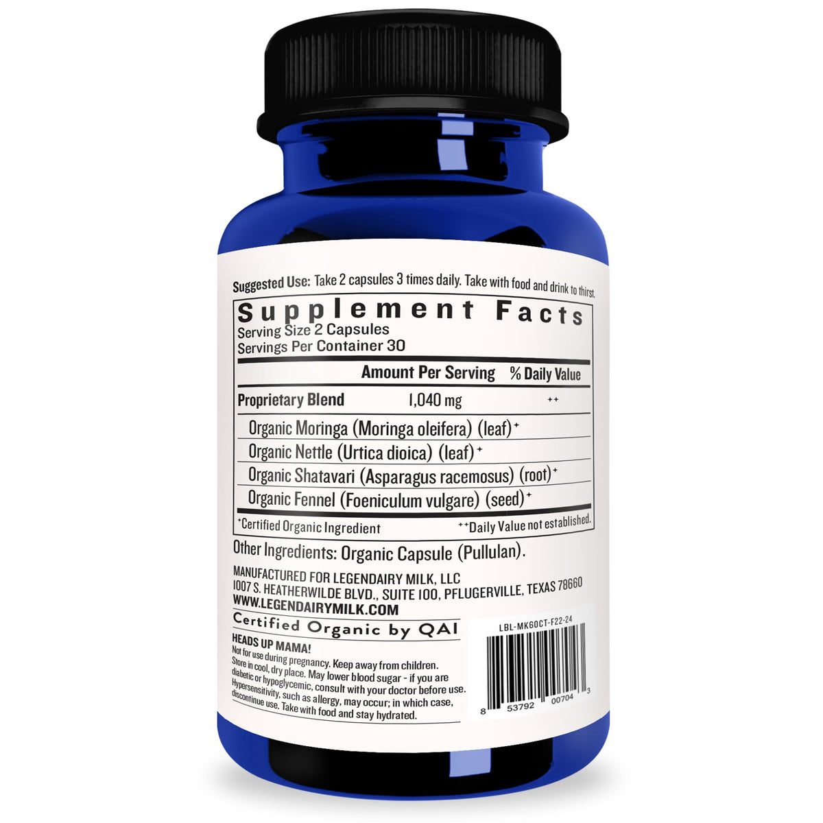 Premium plant based breastfeeding support supplement capsules