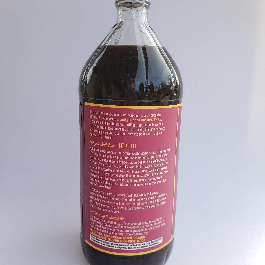Imported USA premium organic noni juice liquid nutritional supplement packaging in chemical free glass bottle