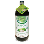 Pure unpasteurized noni fruit juice packaging label details and serving facts