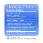 Back label view explaining the Olea Pro support blend ingredients on Premier Research Labs supplement.