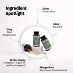 OZOVITA Oleocan antioxidant olive oil capsules placed upright on a premium display surface