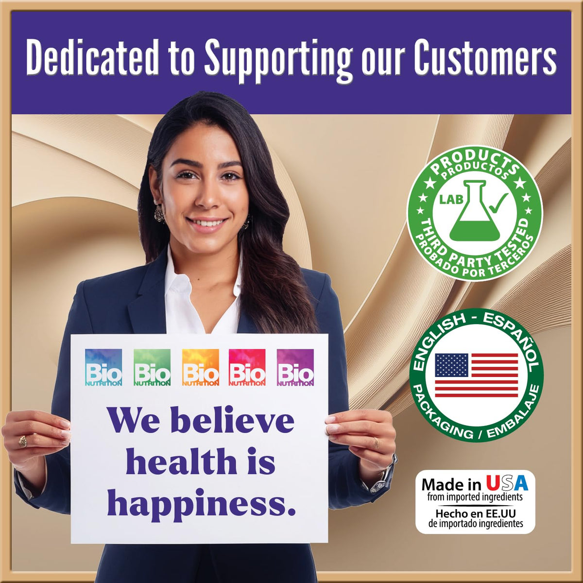 Premium imported Bio Nutrition immune system support capsules on a clean background
