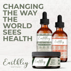 Side angle of the 1 Fluid Ounce dropper bottle for Earthley Wellness herbal earache remedy